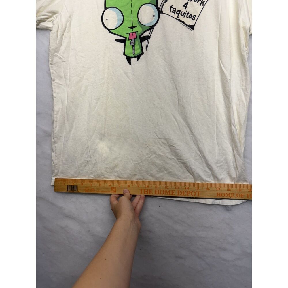 Vintage 2006 Invader Zim Gir Will Work 4 Taquitos T-Shirt Size L white - Picture 4 of 6